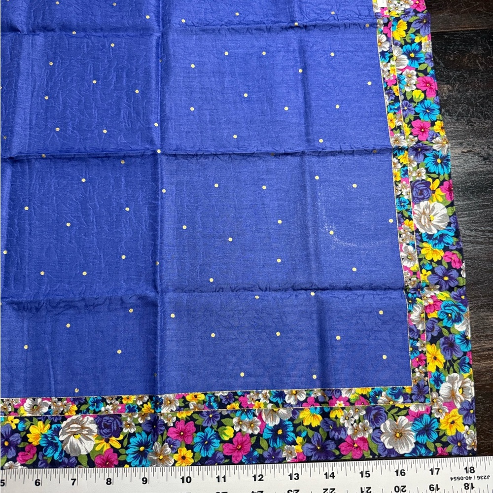 Givenchy Floral Hankerchief Scarf with Blue Center - Picture 6 of 8